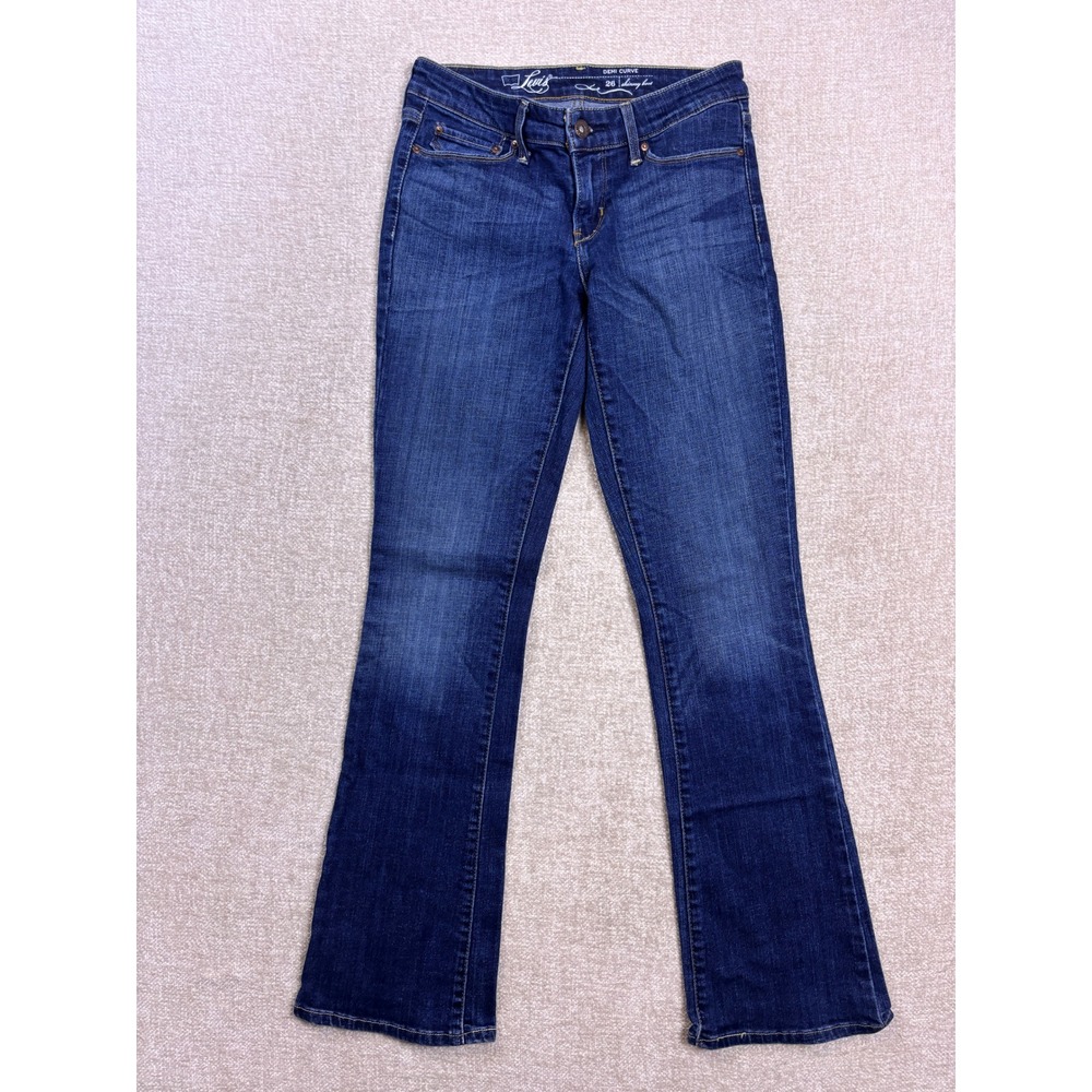 Levis Demi Curve Skinny Bootcut Jeans Dark Wash Blue Denim 26x32 Womens